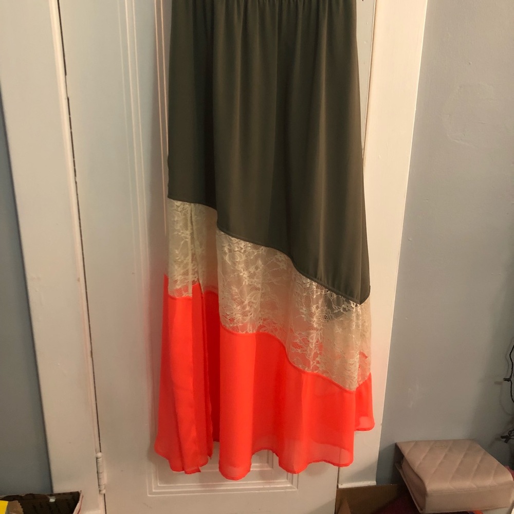 Bebe Multi Color Strapless Maxi - image 2